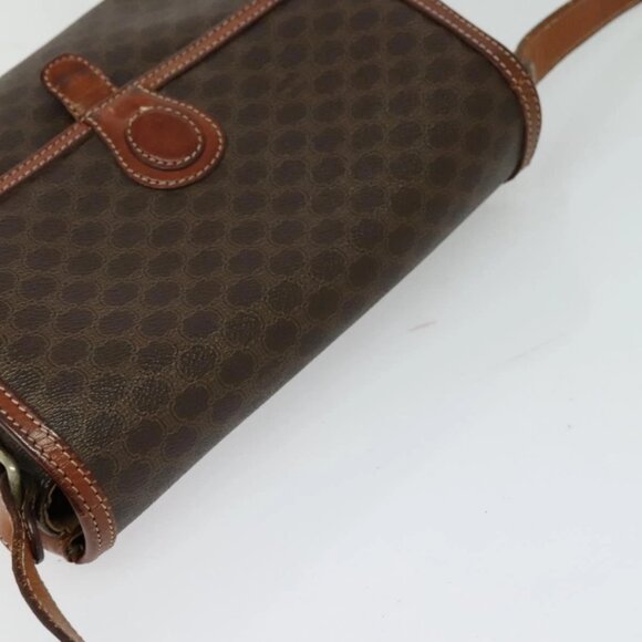 CELINE Macadam Canvas Shoulder Bag PVC Leather Brown Gold Auth 116597 - Picture 7 of 16